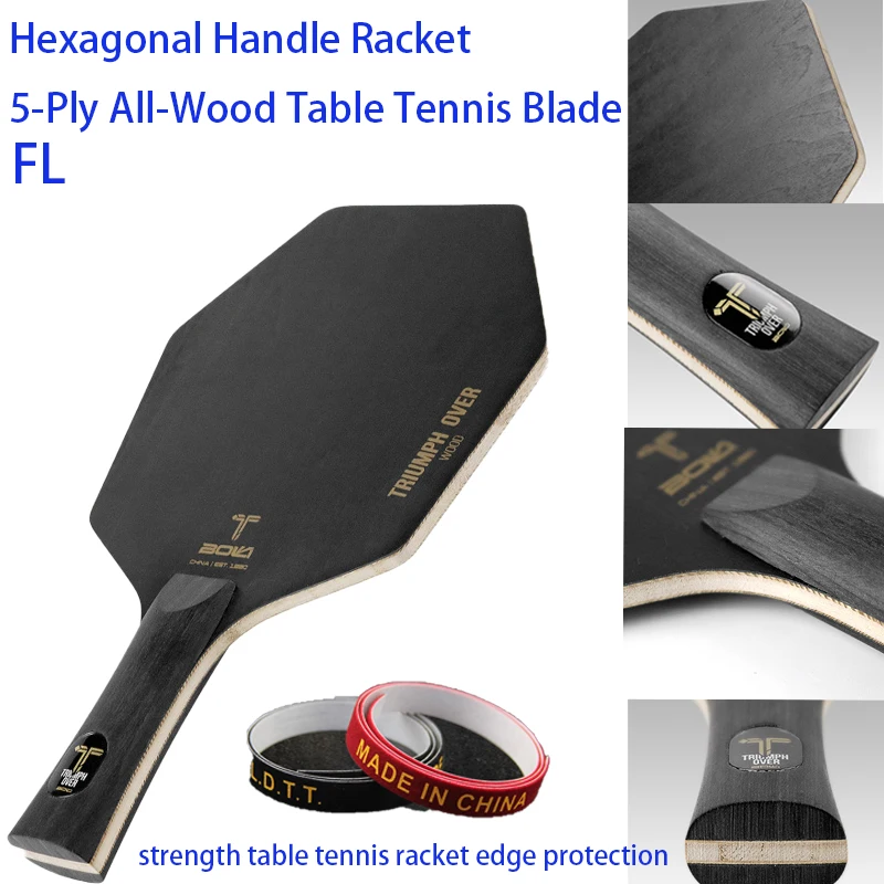 Table Tennis Grip Tape - Profesyonel Altıgen PingPong Kürek 5PlyPure Ahşap